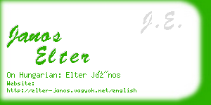 janos elter business card